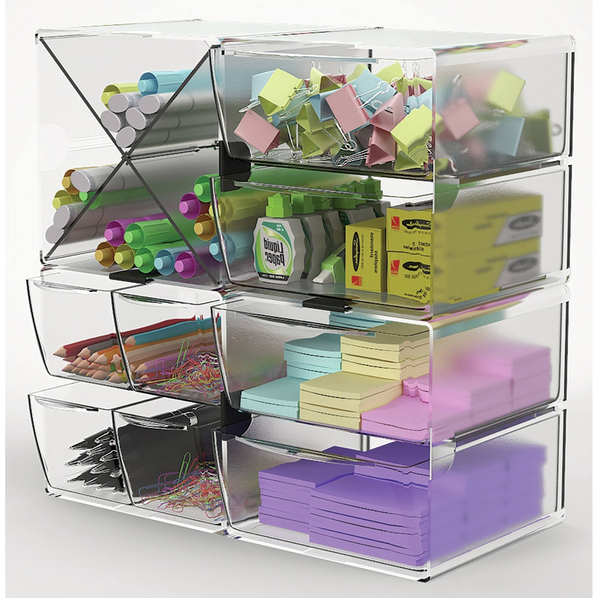 Deflecto® Stackable X-Divided Storage Organizer